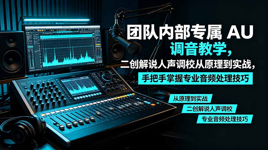 某大佬团队内部专属 AU 调音教学，二创解说人声调校从原理到实战，手把手掌握专业音频处理技巧-梦清研习社
