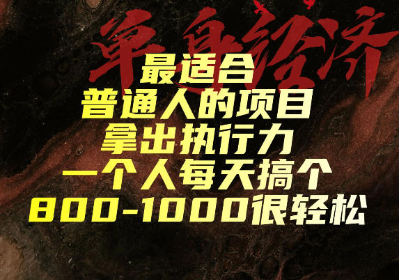 最适合普通人的项目,拿出执行力一个人每天搞个800-1k很轻松【揭秘】-梦清研习社