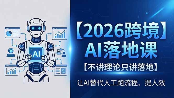 2026跨境AI落地课，不讲理论只讲落地，让AI替代人工跑流程、提人效-梦清研习社