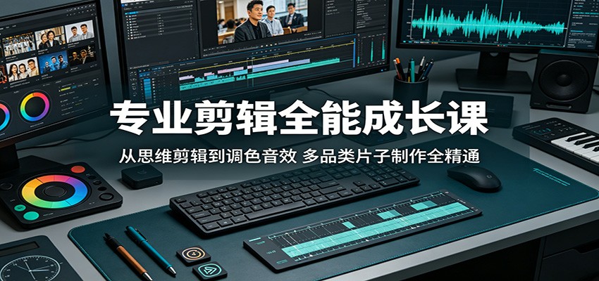 专业剪辑全能成长课：从思维剪辑到调色音效，多品类片子制作全精通-梦清研习社