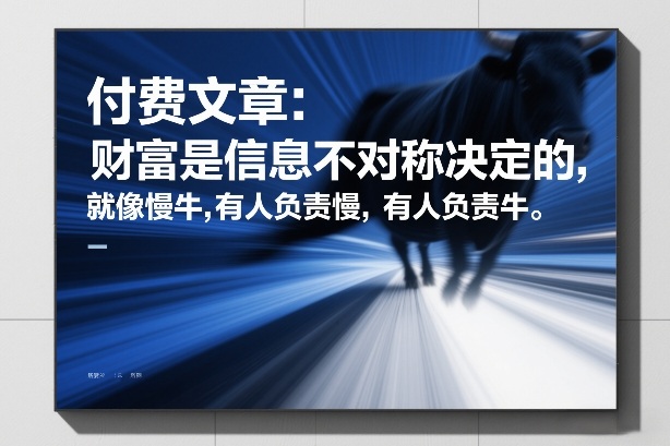 付费文章:财富是信息不对称决定的,就像慢牛,有人负责慢,有人负责牛-梦清研习社