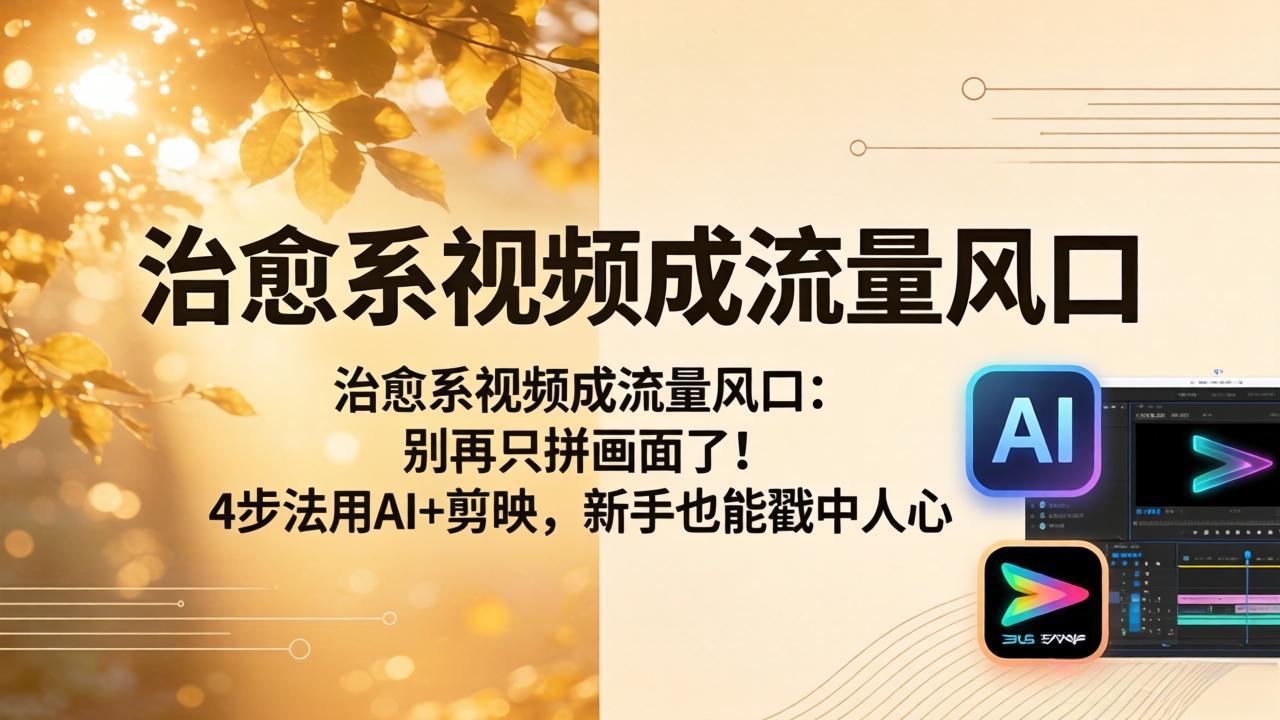 治愈系视频成流量风口：别再只拼画面了！4步法用AI+剪映，新手也能戳中人心-梦清研习社