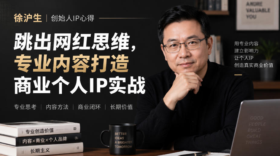 徐沪生创始人IP心得｜跳出网红思维，专业内容打造商业个人IP实战【文档】-梦清研习社