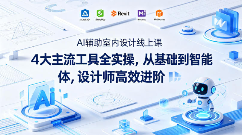 AI辅助室内设计线上课｜4大主流工具全实操，从基础到智能体，设计师高效进阶-梦清研习社