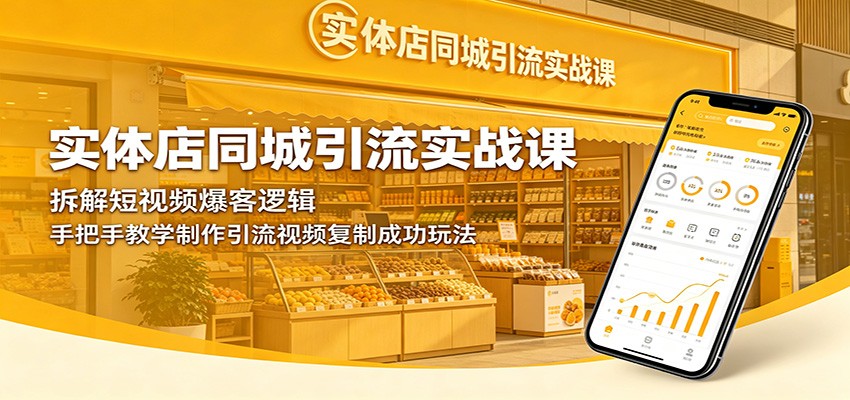实体店同城引流实战课：拆解短视频爆客逻辑，手把手教学制作引流视频复制成功玩法-梦清研习社