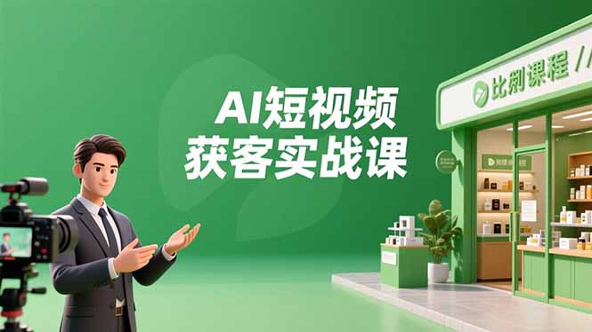 AI短视频获客实战课，数字人创作、实体行业应用、精准引流，30天获取客源月入6万+-梦清研习社