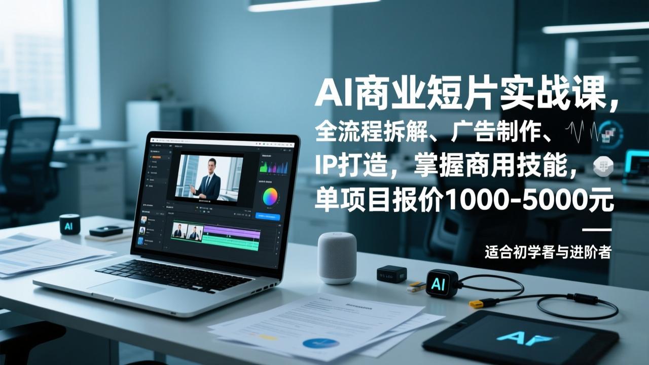 AI商业短片实战课，全流程拆解、广告制作、IP打造，掌握商用技能，单项目报价1000-5000元-梦清研习社