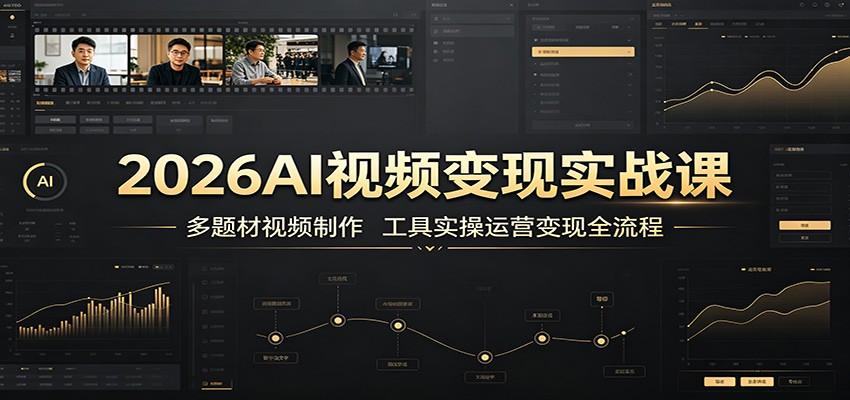 2026AI视频变现实战课：多题材视频制作，工具实操运营变现全流程-梦清研习社