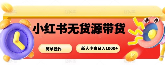 小红书无货源带货项目，简单无脑，新人小白日入多张-梦清研习社