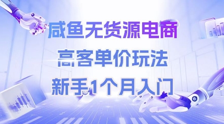 咸鱼无货源电商,高客单价玩法,新手1个月入门-梦清研习社