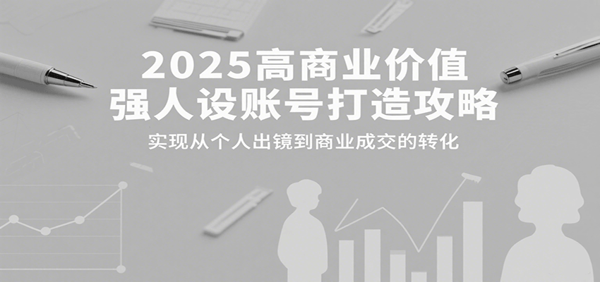 2025高商业价值强人设账号打造攻略,实现从个人出镜到商业成交的转化-梦清研习社