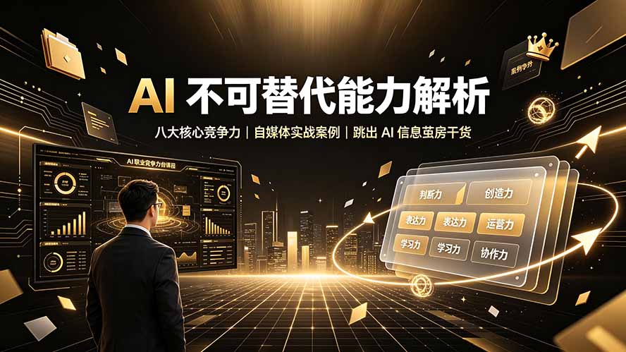 付费文章：AI 不可替代能力解析▸八大核心竞争力｜自媒体实战案例｜跳出 AI 信息茧房干货-梦清研习社