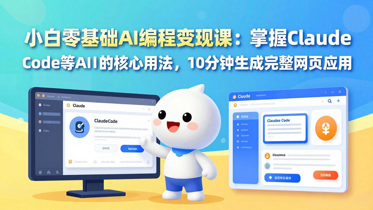 小白零基础AI编程变现课：掌握Claude Code等AI工具的核心用法，10分钟生成完整网页应用-梦清研习社