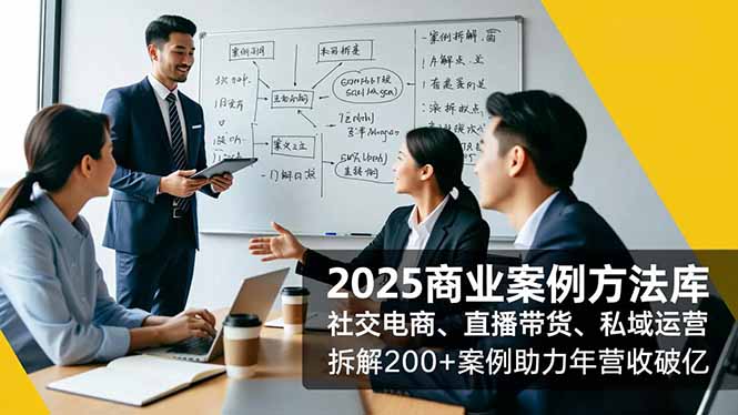 2025商业案例方法库,社交电商、直播带货、私域运营,拆解200+案例助力年营收破亿-梦清研习社
