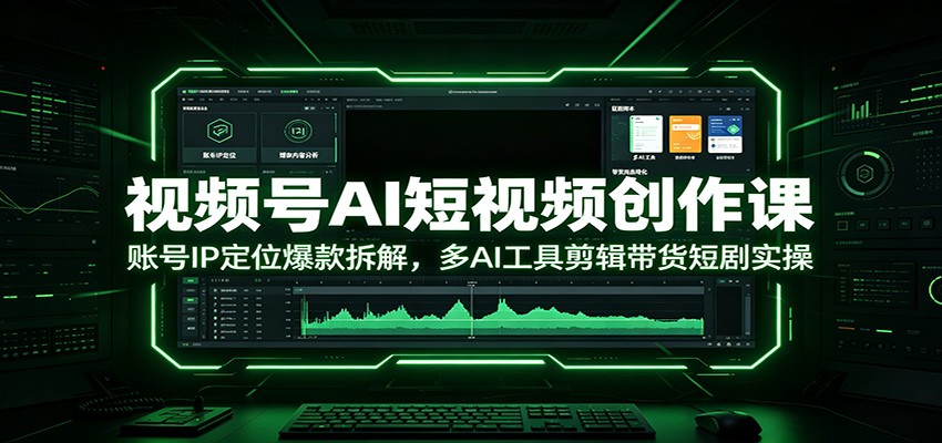 视频号AI短视频创作课：账号IP定位爆款拆解，多AI工具剪辑带货短剧实操-梦清研习社