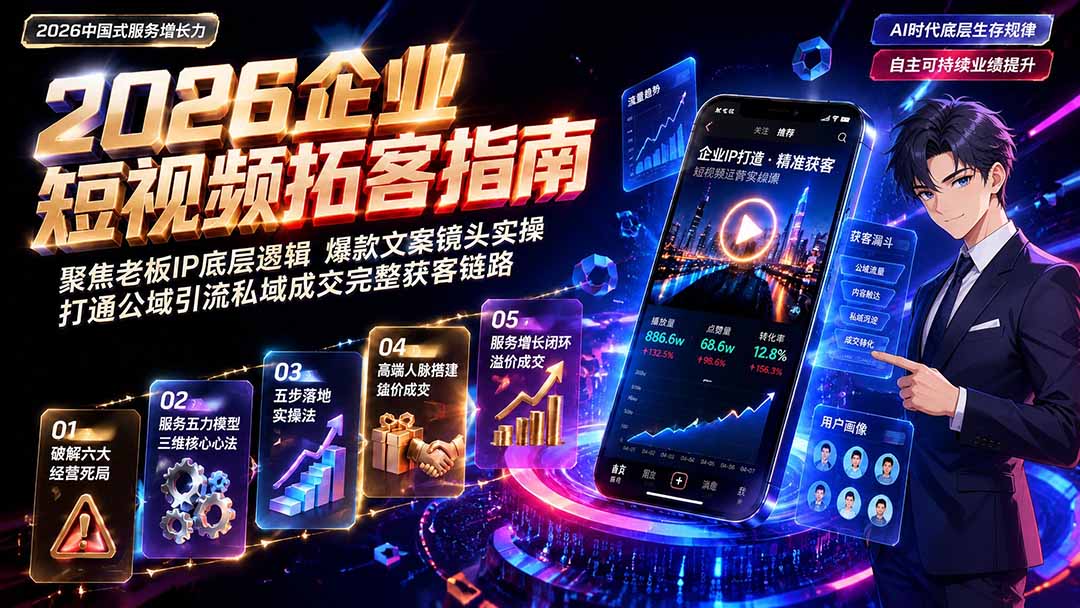 2026AI时代服务增长力实战课-无水印｜五力模型三维心法教学，破解门店客源流失低价内卷实现长效业绩增长-梦清研习社