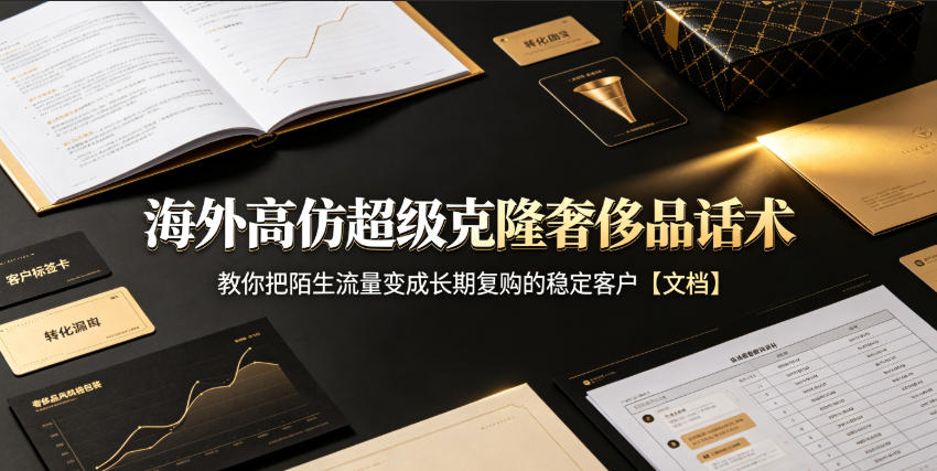 海外高仿超级克隆奢侈品话术，教你把陌生流量变成长期复购的稳定客户【文档】-梦清研习社