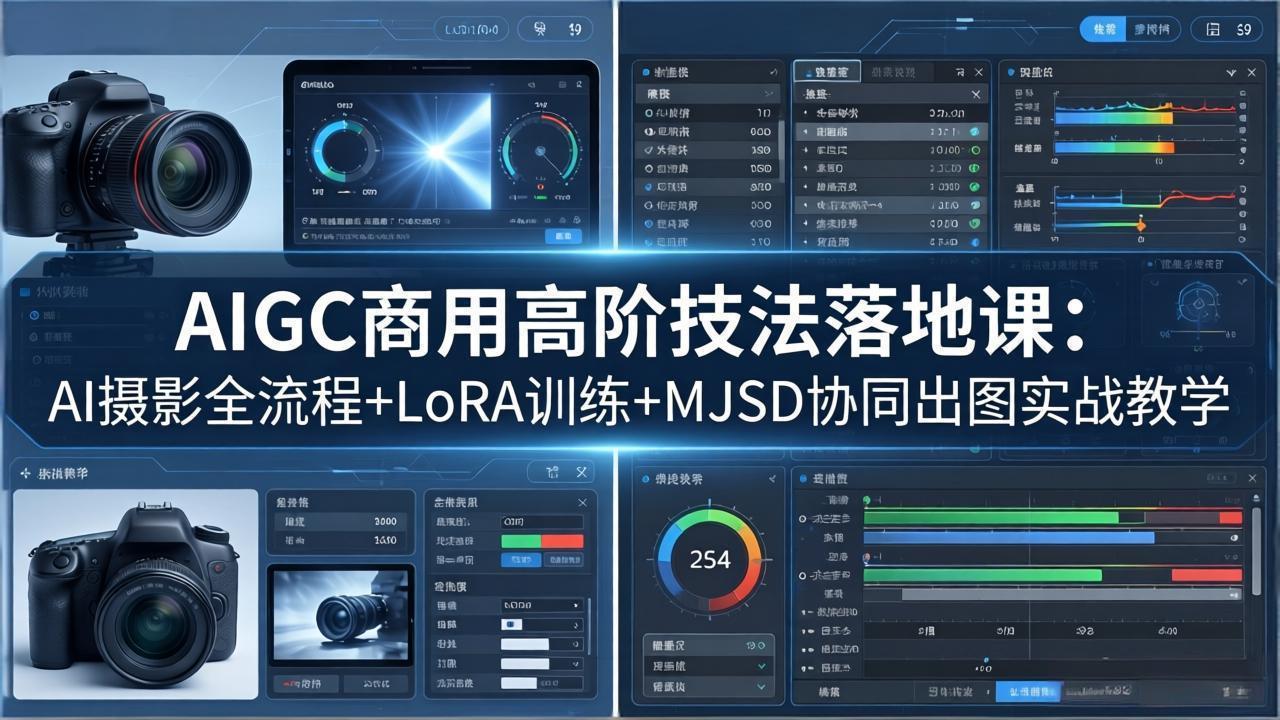 AIGC商用高阶技法落地课：AI摄影全流程+LoRA训练+MJSD协同出图实战教学-梦清研习社