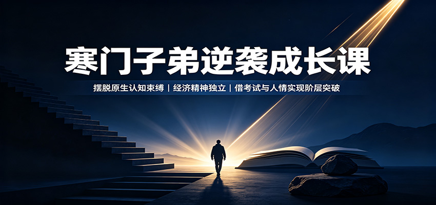 寒门子弟逆袭成长课：摆脱原生认知束缚，经济精神独立，借考试与人情实现阶层突破-梦清研习社