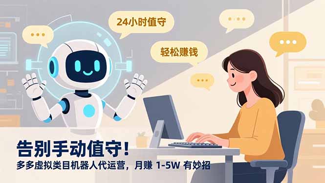 告别手动值守！多多虚拟类目机器人代运营，月赚 1-5W 有妙招-梦清研习社