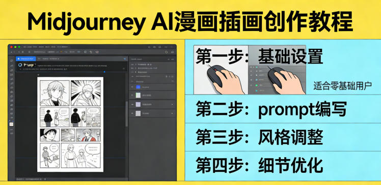 利用Midjourney AI人工智能轻松创作漫画插画教程，零基础创作完整漫画插画-梦清研习社