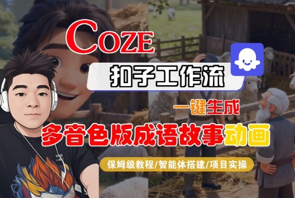 Coze扣子智能体工作流一键生成“多音色版成语故事“动画，全流程保姆级教学-梦清研习社