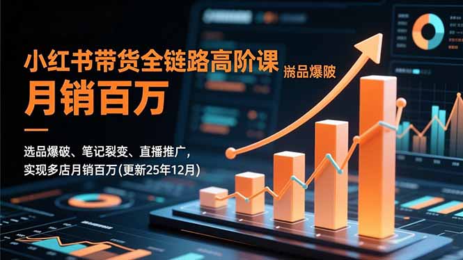 小红书带货全链路高阶课,选品爆破、笔记裂变、直播推广,实现多店月销百万(更新25年12月-梦清研习社