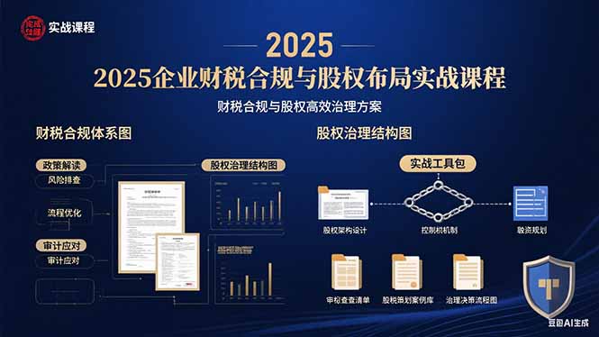 2025企业财税合规与股权布局的实战课程：财税合规与股权高效治理方案-梦清研习社