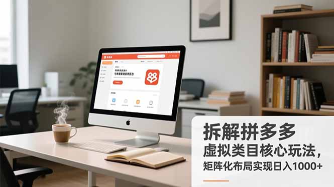 拆解拼多多虚拟类目核心玩法，矩阵化布局实现日入1000+-梦清研习社