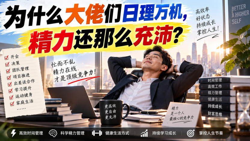 付费文章：为什么大佬们日理万机，精力还那么充沛？-梦清研习社