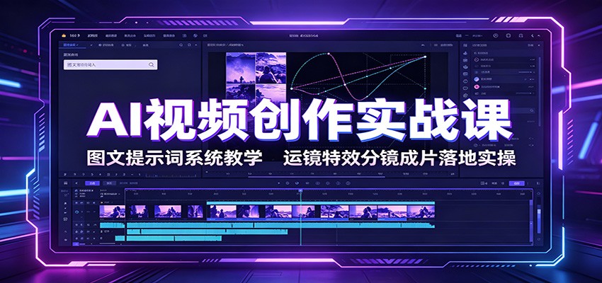 AI视频创作实战课：图文提示词系统教学，运镜特效分镜成片落地实操-梦清研习社