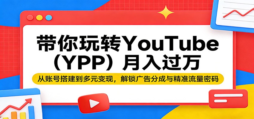 带你玩转YouTube(YPP)月入过万：从账号搭建到多元变现，解锁广告分成与精准流量密码-梦清研习社