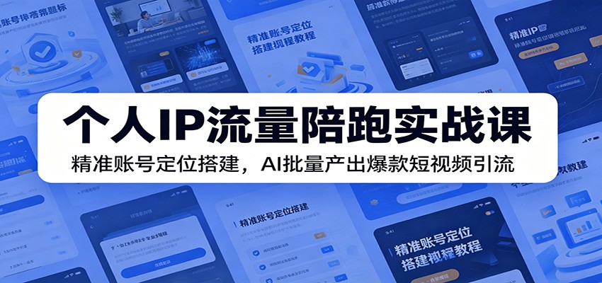 个人IP流量陪跑实战课：精准账号定位搭建，AI批量产出爆款短视频引流-梦清研习社