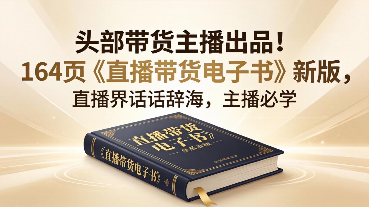 头部带货主播出品！164页《直播带货电子书》新版，直播界话术辞海，主播必学-梦清研习社