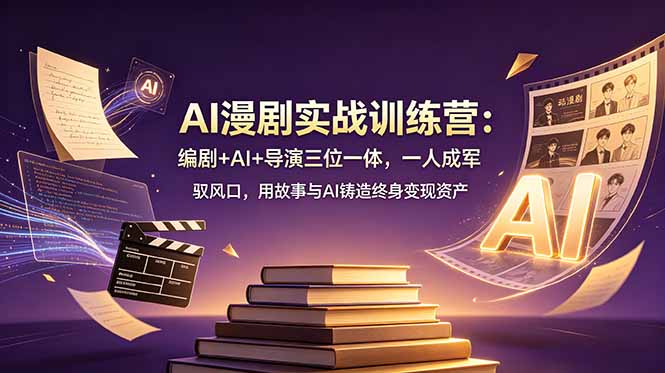 AI漫剧实战训练营：编剧+AI+导演三位一体，一人成军 驭风口，用故事与AI铸造终身变现资产-梦清研习社