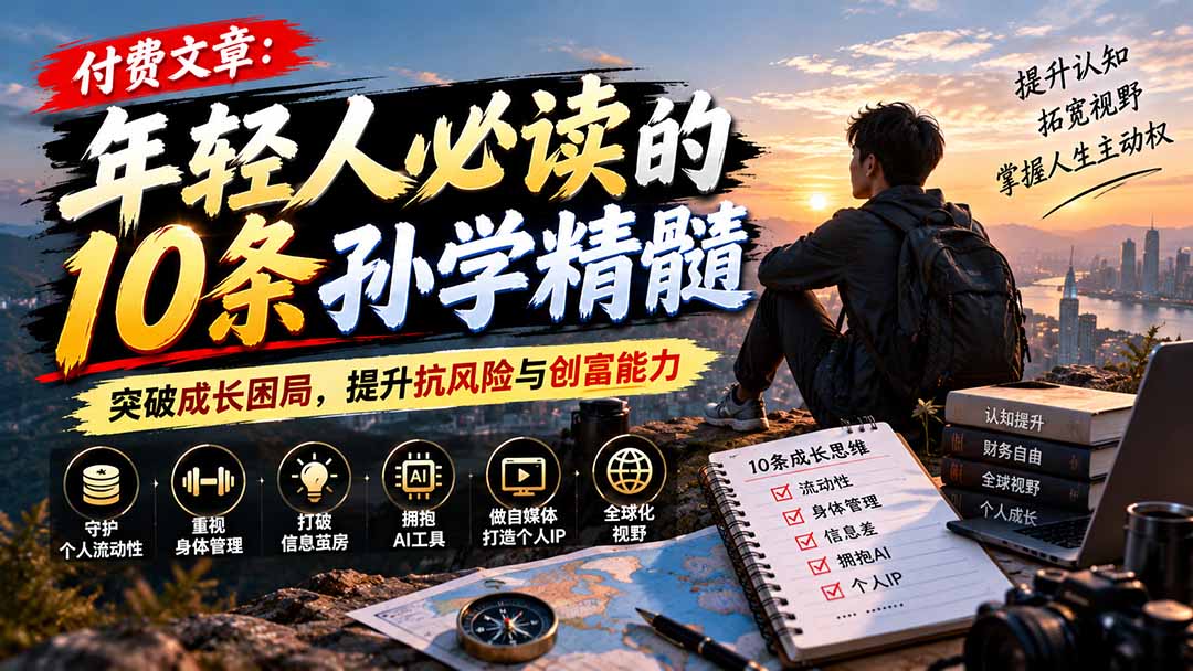 付费文章：年轻人必读的10条孙学精髓，突破成长困局，提升抗风险与创富能力-梦清研习社