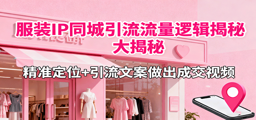 服装IP同城引流流量逻辑大揭秘，精准定位+引流文案做出成交视频-梦清研习社