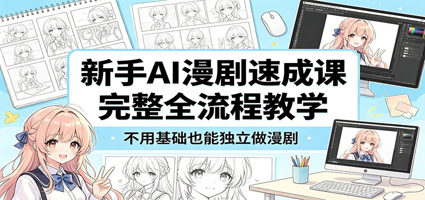 新手AI漫剧速成课：完整全流程教学，不用基础也能独立做漫剧-梦清研习社