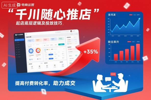 千川随心推起店底层逻辑及投放技巧，提高付费转化率，助力成交-梦清研习社