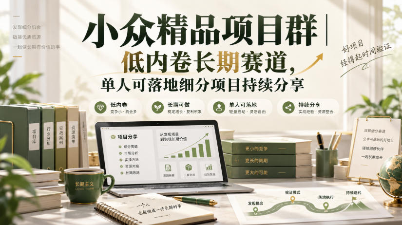 小众精品项目群｜低内卷长期赛道，单人可落地细分项目持续分享-梦清研习社