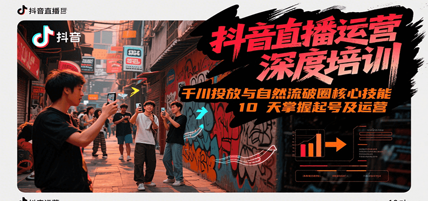 抖音直播运营深度培训,千川投放与自然流核心技能,10天掌握起号及运营(6-7月新课)-梦清研习社