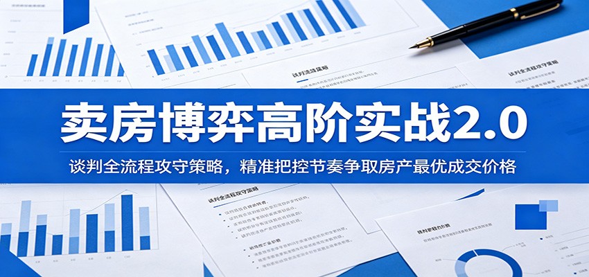 卖房博弈高阶实战2.0：谈判全流程攻守策略，精准把控节奏争取房产最优成交价格-梦清研习社