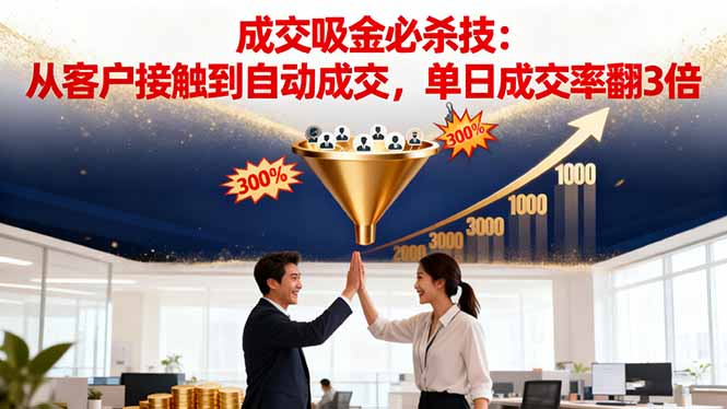 吸金成交营销必杀技:从客户接触到自动成交,单日成交率翻3倍-梦清研习社