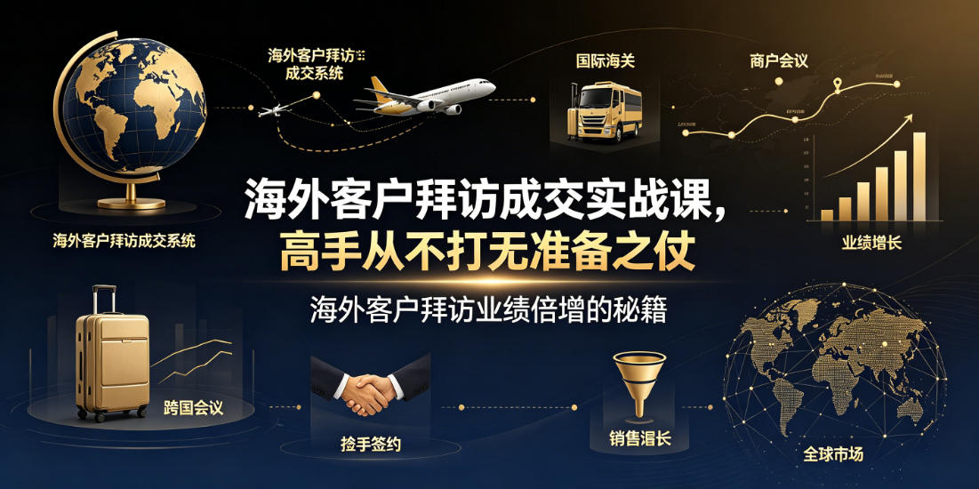 海外客户拜访成交实战课，高手从不打无准备之仗，海外客户拜访业绩倍增的秘籍-梦清研习社