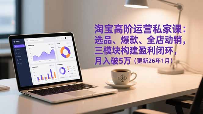 淘宝高阶运营私家课：选品、爆款、全店动销，三模块构建盈利闭环，月入破5万(更新26年1月-梦清研习社