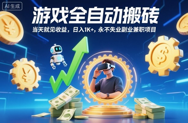 游戏全自动搬砖，当天就见收益，日入1K+，永不失业副业兼职项目【揭秘】-梦清研习社
