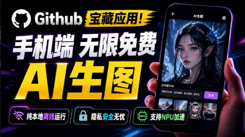 Github宝藏应用！手机端无限免费AI生图，纯本地离线运行，支持NPU加速斩获3.1k stars，local-dream-梦清研习社