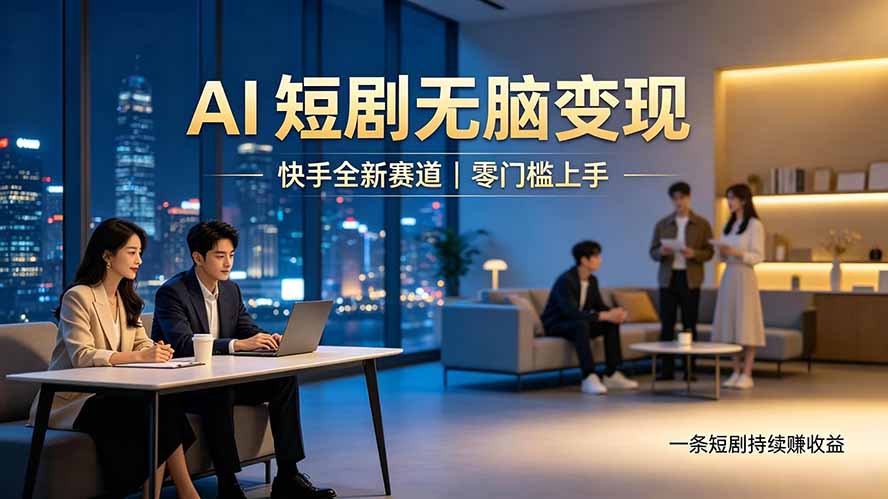 别乱找副业了，快手 AI 短剧零门槛长久被动增收-梦清研习社